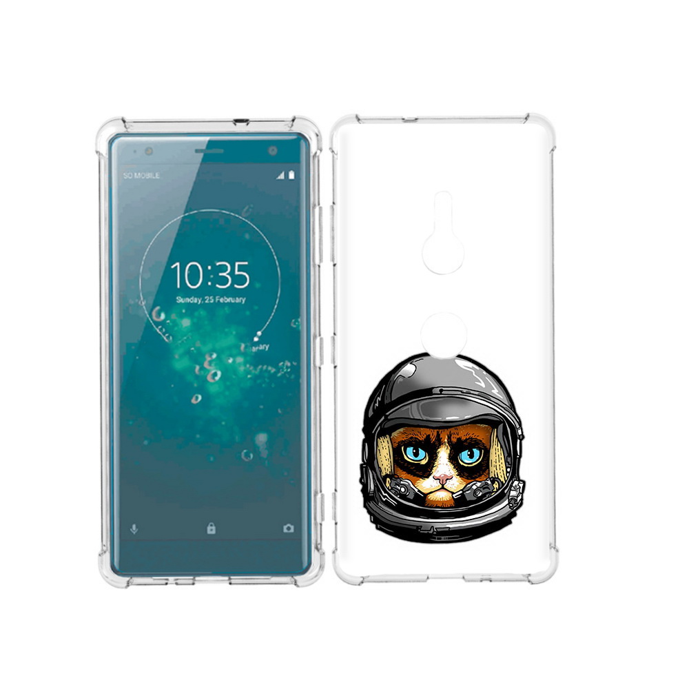

Чехол MyPads Tocco для Sony Xperia XZ3 кот космонавт, Прозрачный, Tocco