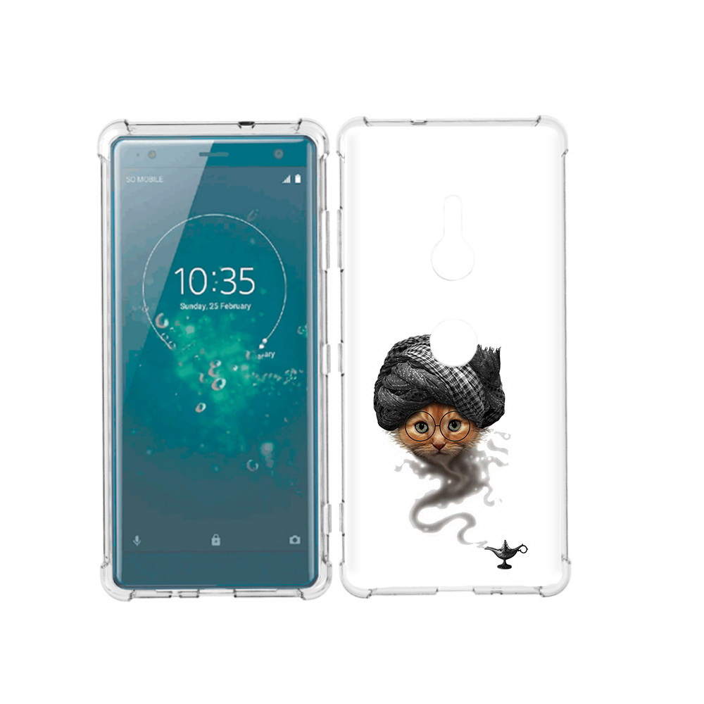 

Чехол MyPads Tocco для Sony Xperia XZ3 кот джин, Прозрачный, Tocco