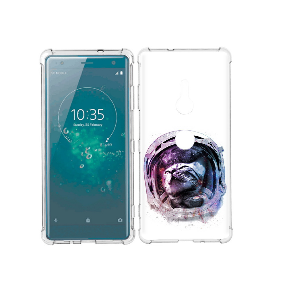

Чехол MyPads Tocco для Sony Xperia XZ3 кот в шлеме, Прозрачный, Tocco