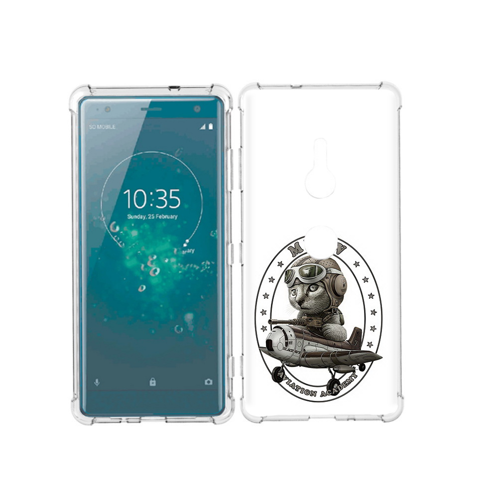 

Чехол MyPads Tocco для Sony Xperia XZ3 кот в самолете, Прозрачный, Tocco