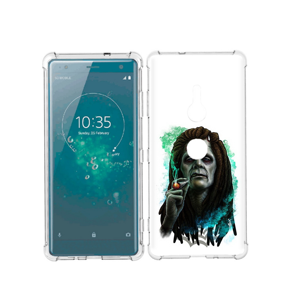 

Чехол MyPads Tocco для Sony Xperia XZ3 зеленый мужчина с сигаретой, Прозрачный, Tocco