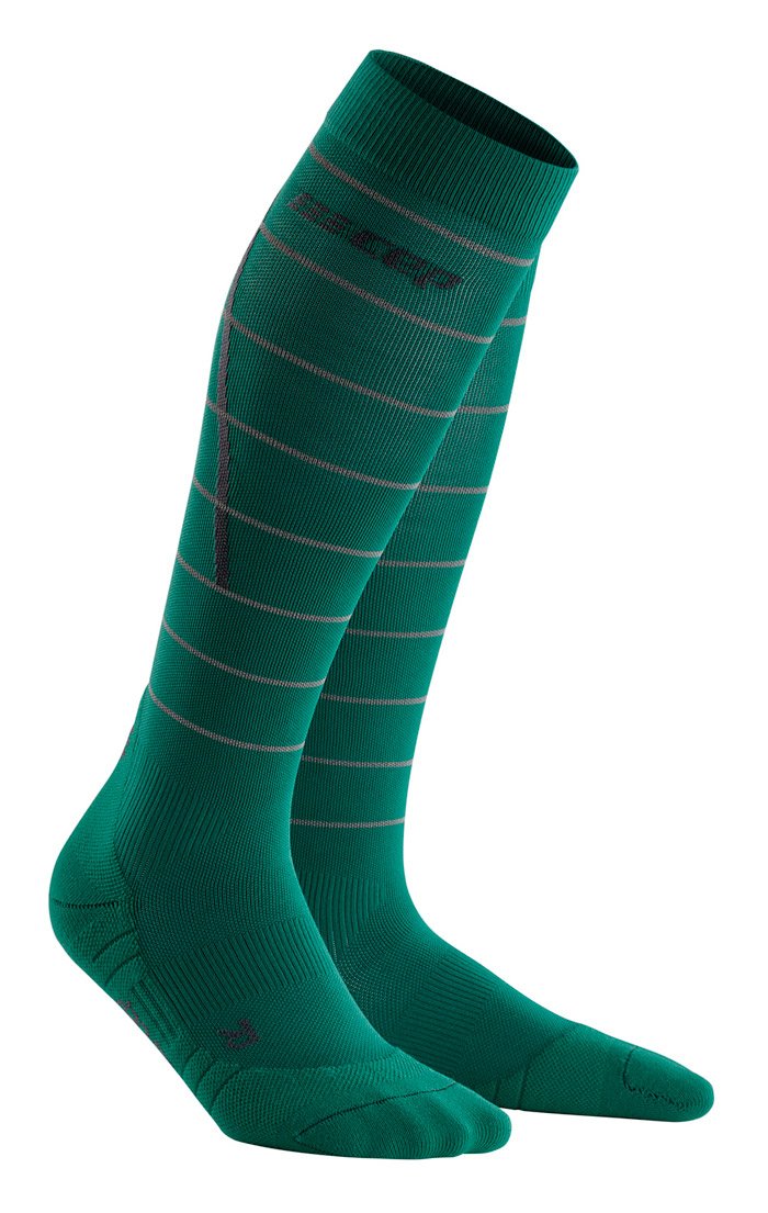 фото Компрессионные гольфы для бега cep reflective knee socks c123rw-g