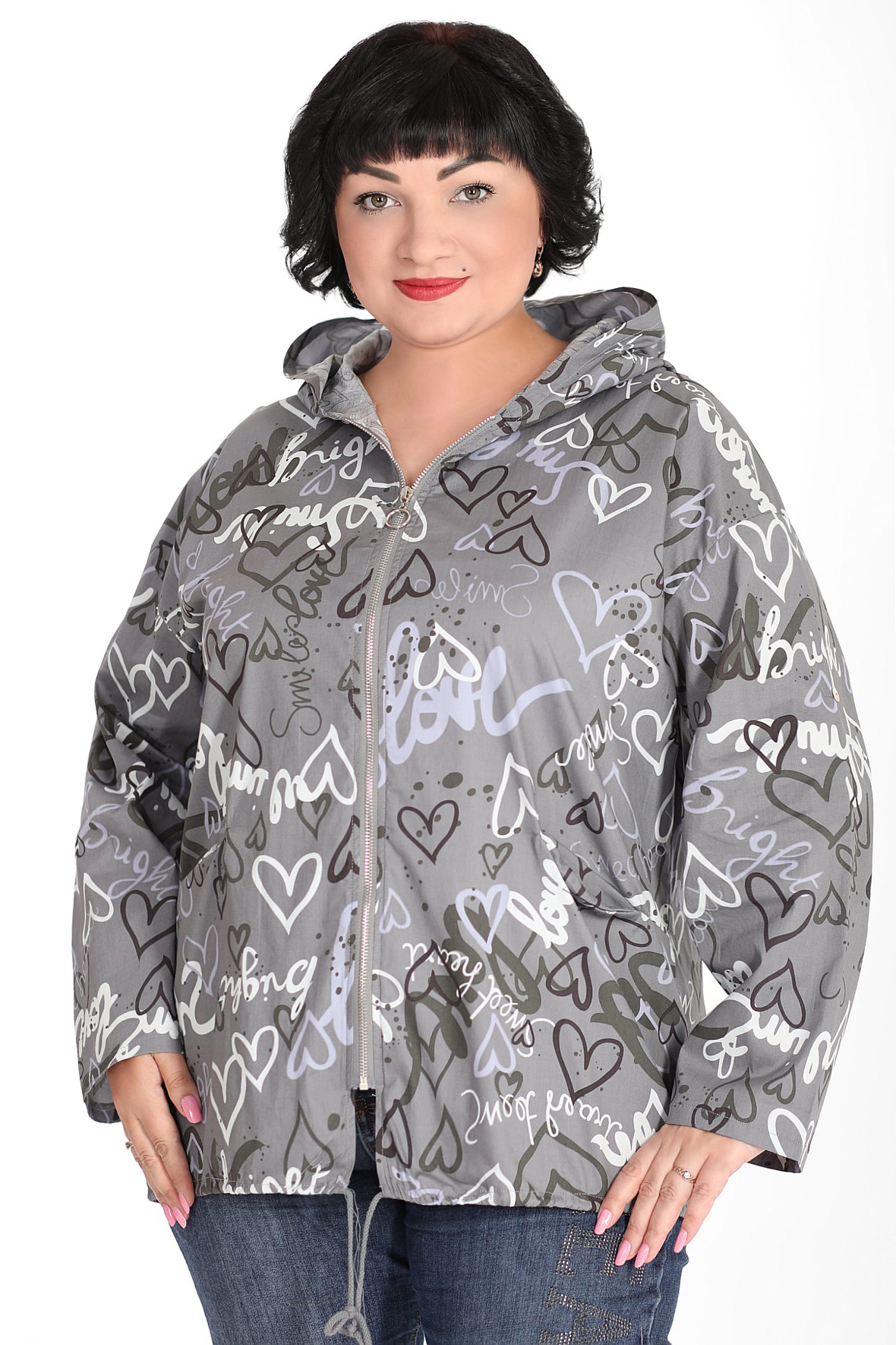 

Ветровка женская AlmondShop З-18 120592.С1 серая 60 RU, З-18 120592.С1