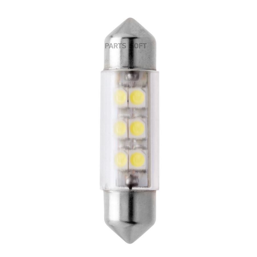 МАЯК Лампа светодиодная 12V T11x36 S8,5 6SMD (3,5x2,8) WHITE