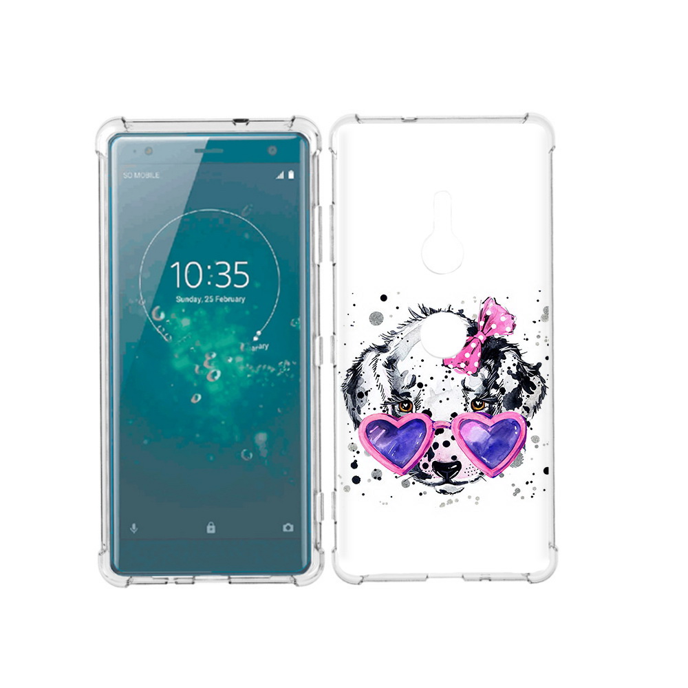 

Чехол MyPads Tocco для Sony Xperia XZ3 долматинец в очках, Прозрачный, Tocco