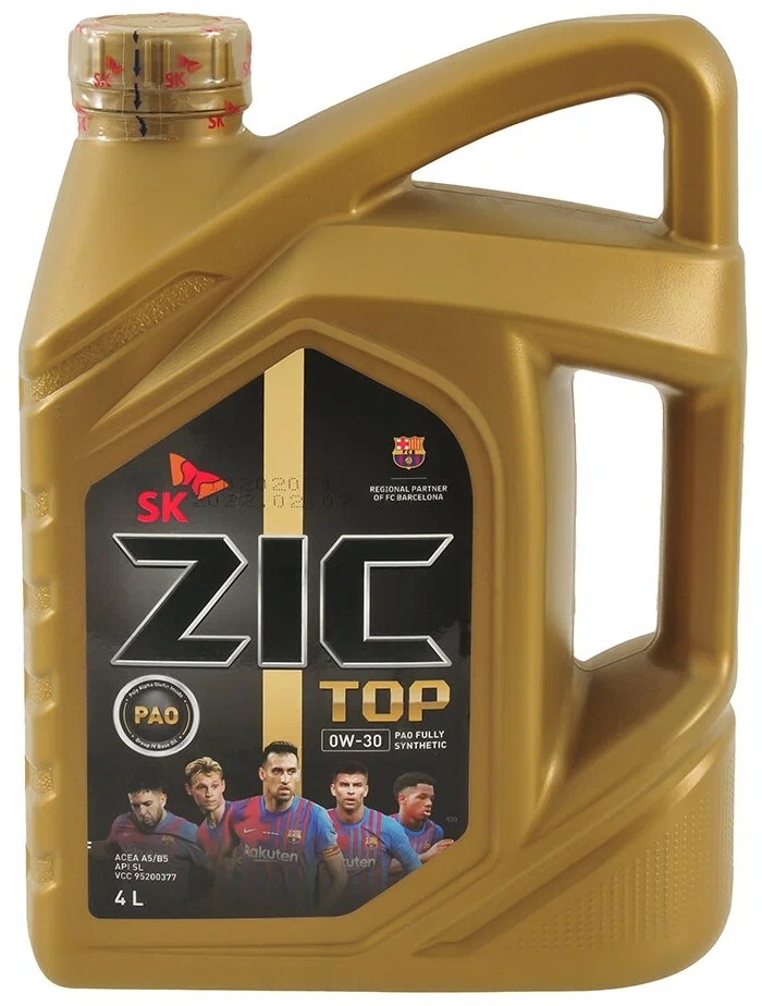 

ZIC Моторное масло 0W30 синт. TOP SL/CF A5/B5 (4л) (ZIC)