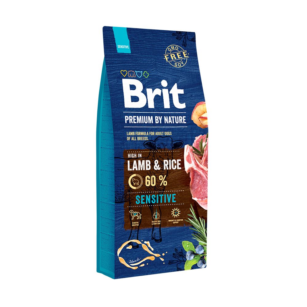 

Сухой корм для собак Brit Premium, гипоаллергенный, ягненок и рис, 15кг, Premium
