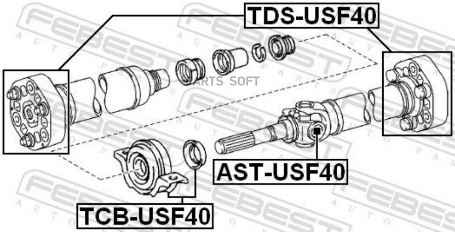 

Муфта кардана lexus ls460/460l usf4 08/06- tds-usf40