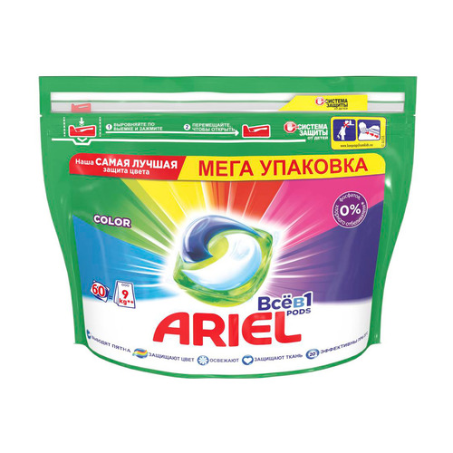 

Капсулы для стирки Ariel Color Все в 1, цветное белье, 60 шт.