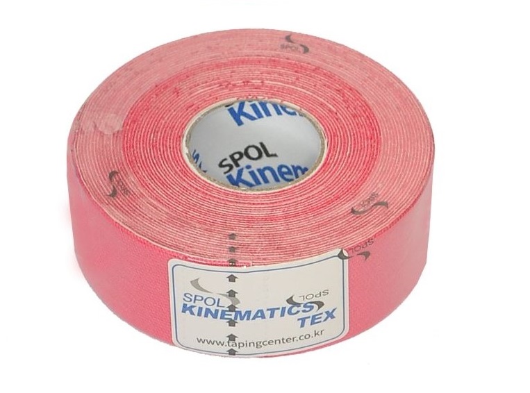 фото Оригинальный кинезио тейп spol tape 2,5смx5м розовый для лица, гипоаллергенный slim