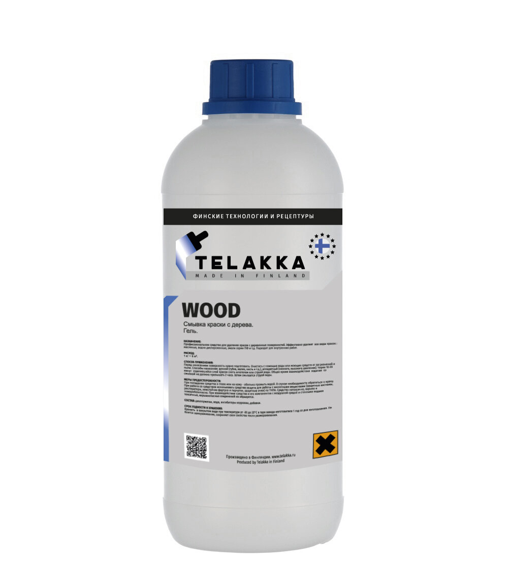 Профессиональная смывка для краски с дерева Telakka WOOD 1 кг гель для умывания глубокого действия чистая линия фитотерапия идеальная кожа 100 мл