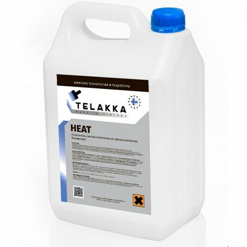 Средство для промывки систем отопления из чёрных металлов Telakka HEAT 5 л средство для очистки теплообменников трубопроводов водонагревателя telakka plate 1л