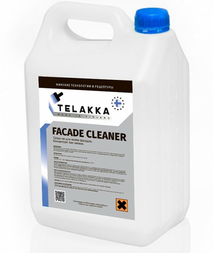 Средство для очистки фасадов Telakka FACADE CLEANER 5л профессиональное средство очистки поверхностей от последствий пожара telakka soot 10л