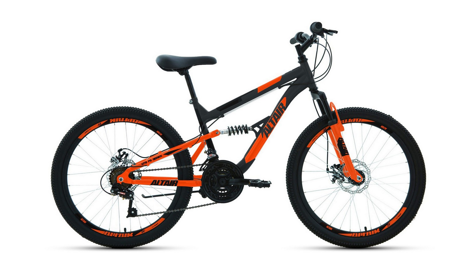 фото Велосипед altair mtb fs 24 d (2022) 15" темно-серый/оранжевый rbk22al24054