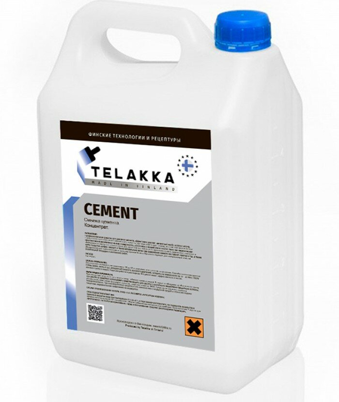 Профессиональное средство для смывки цемента Telakka CEMENT 10л средство для удаления цемента и извести с мрамора и натурального камня hg