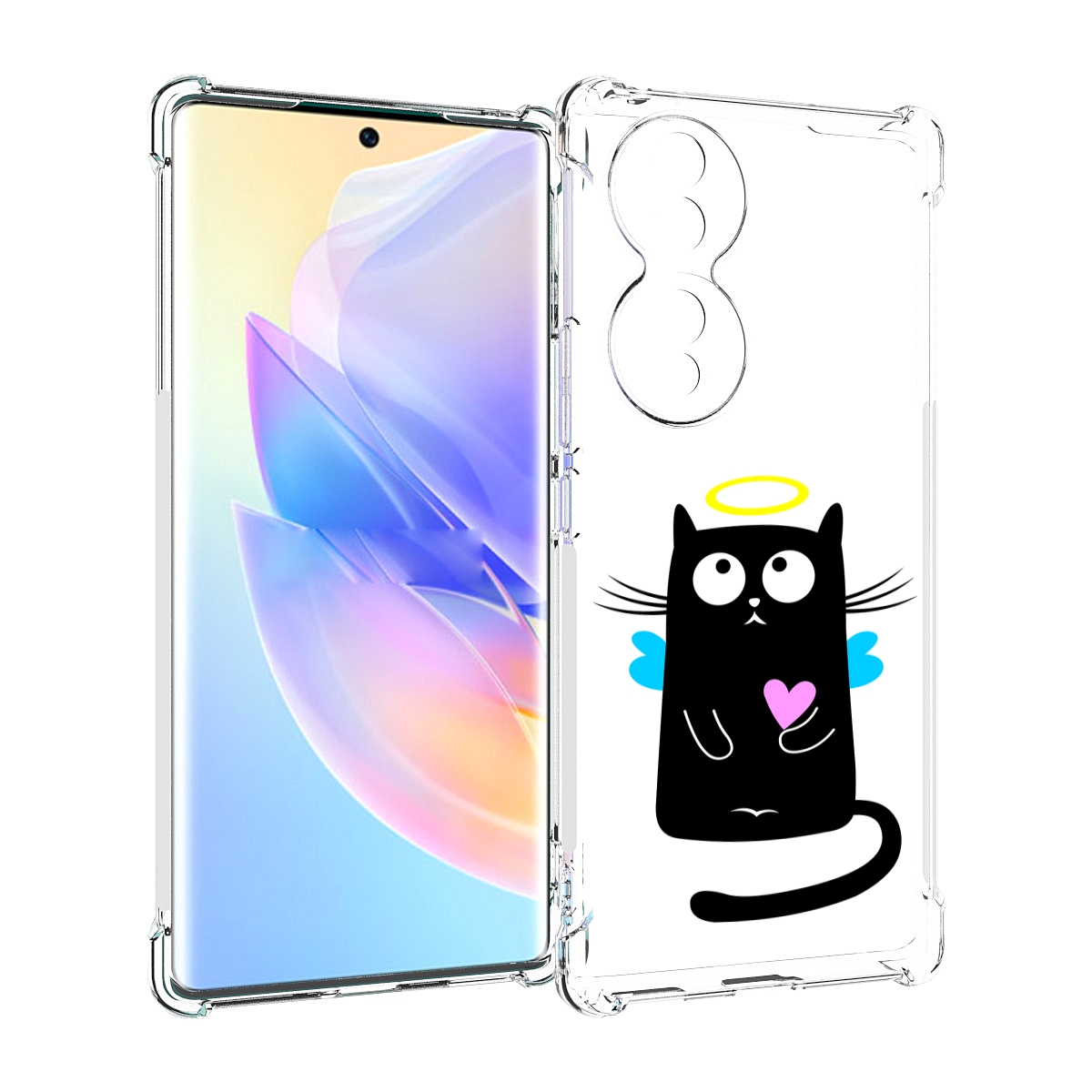 

Чехол MyPads Кот ангелок для Honor 70, Прозрачный, Tocco