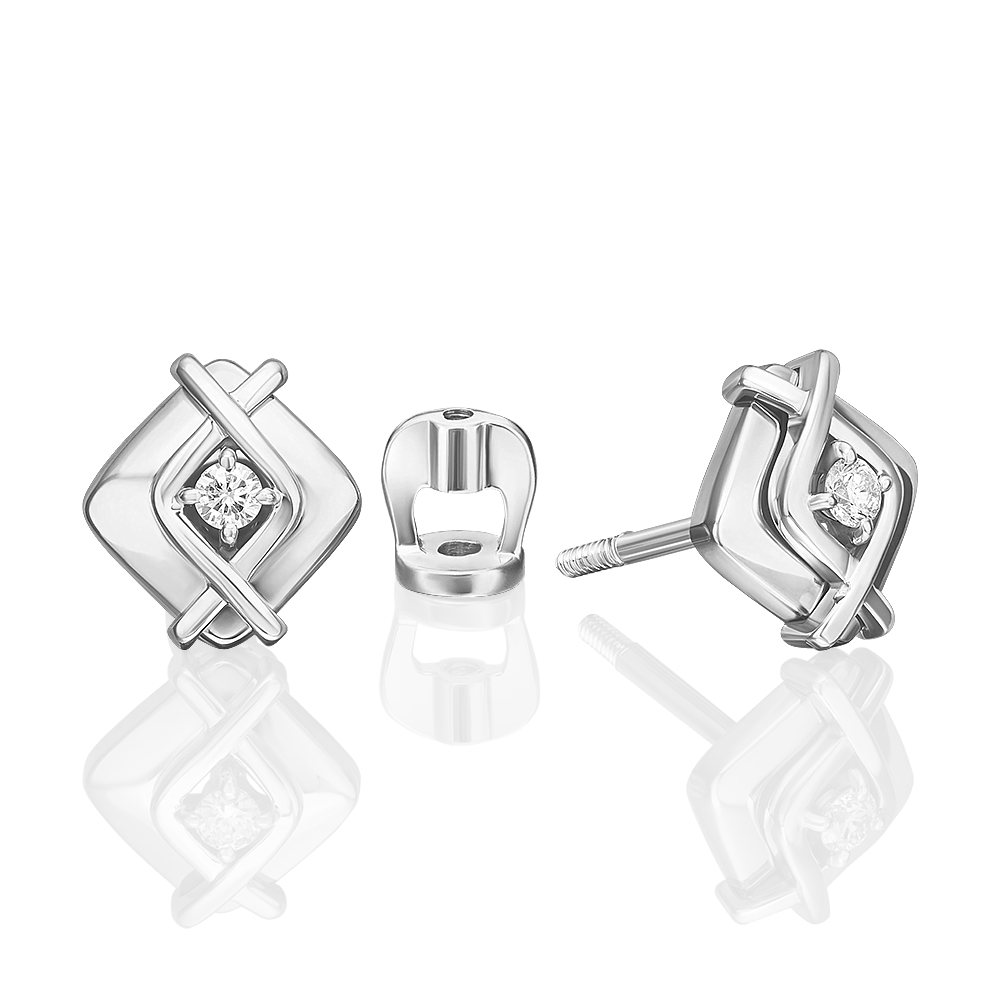 

Серьги пусеты из золота PLATINA jewelry 02-5363, бриллиант, 02-5363