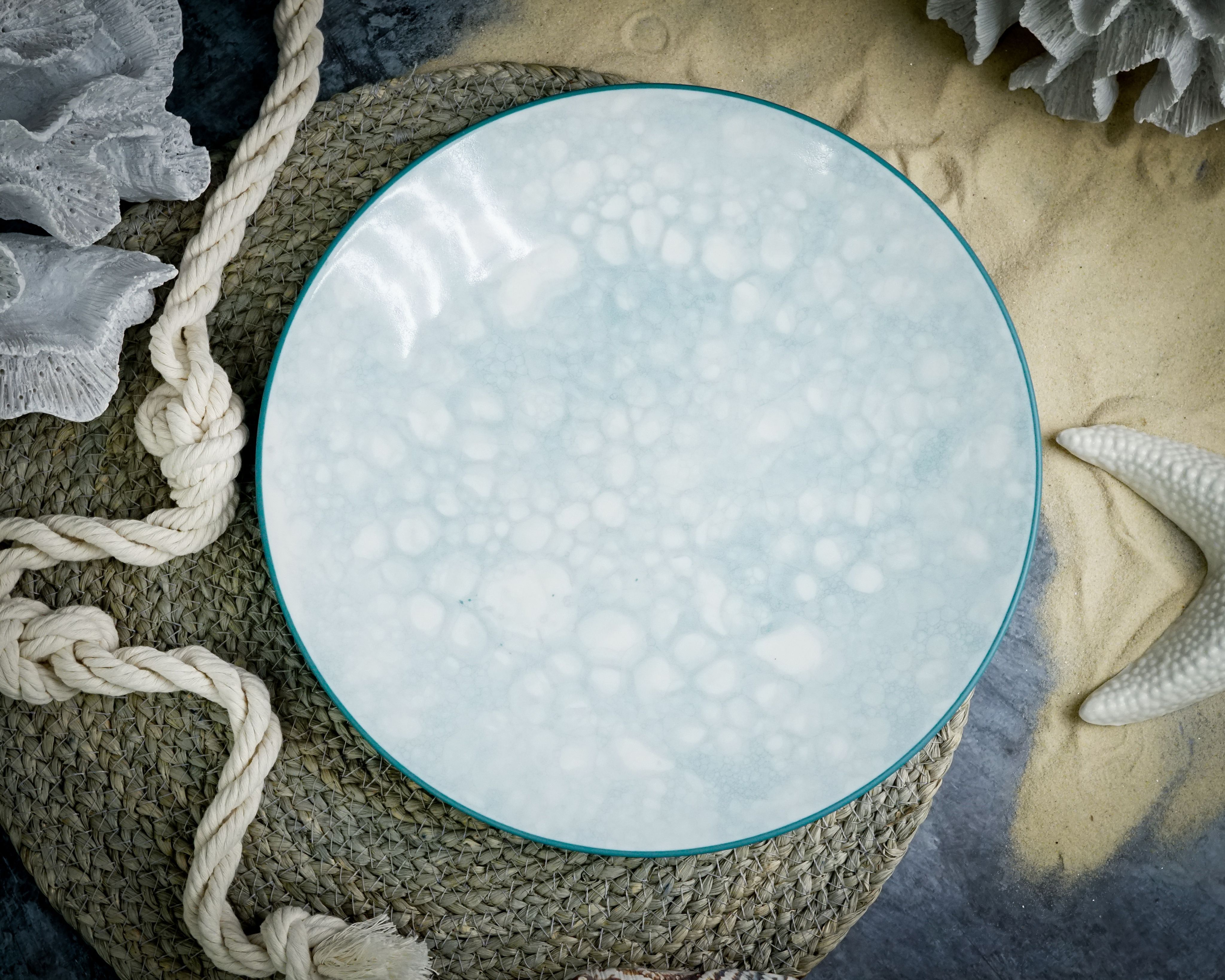 Тарелка обеденная Style Point Bubbles turquoise 27,5 см., керамика