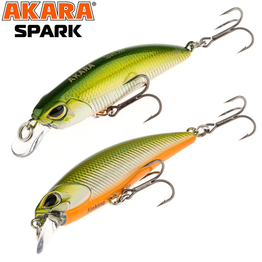 

Воблер Akara Spark 50S 3,5 гр 1/8 oz 2,0 in A76, Разноцветный, Spark