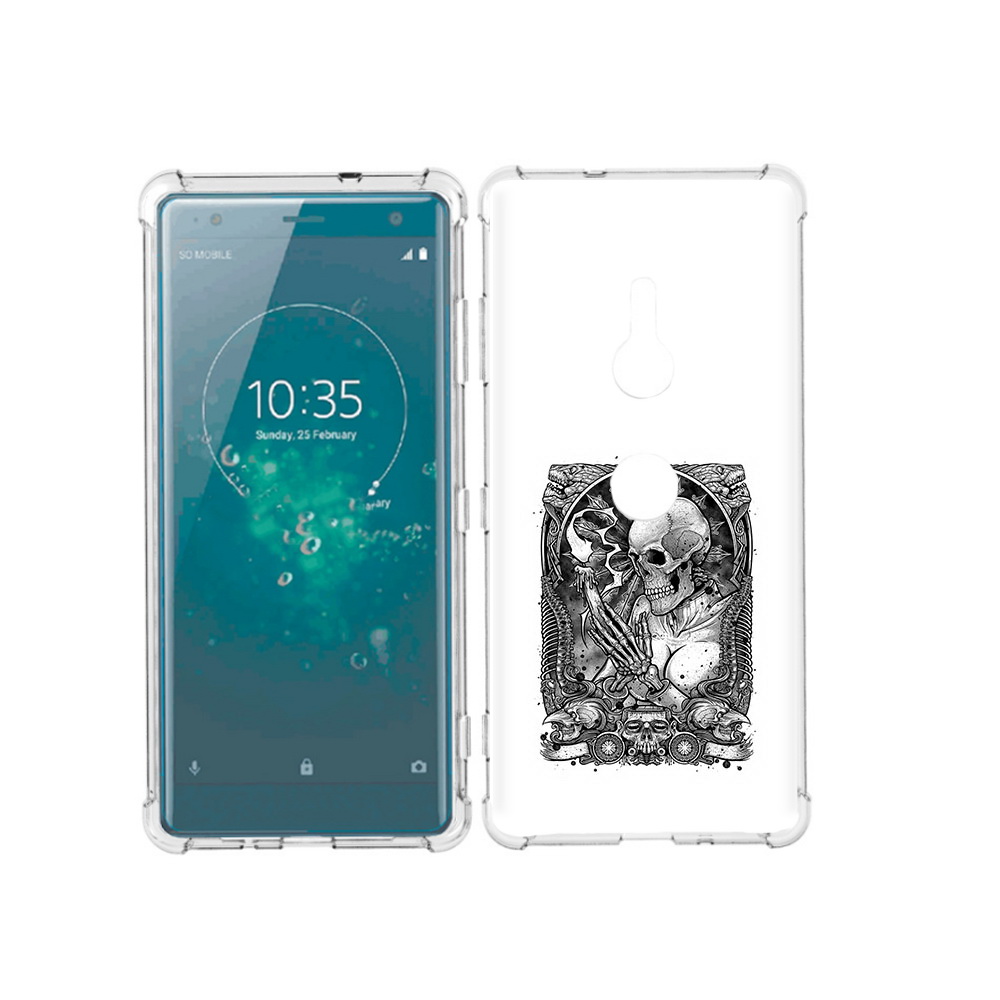 

Чехол MyPads Tocco для Sony Xperia XZ3 девушка скелет, Прозрачный, Tocco