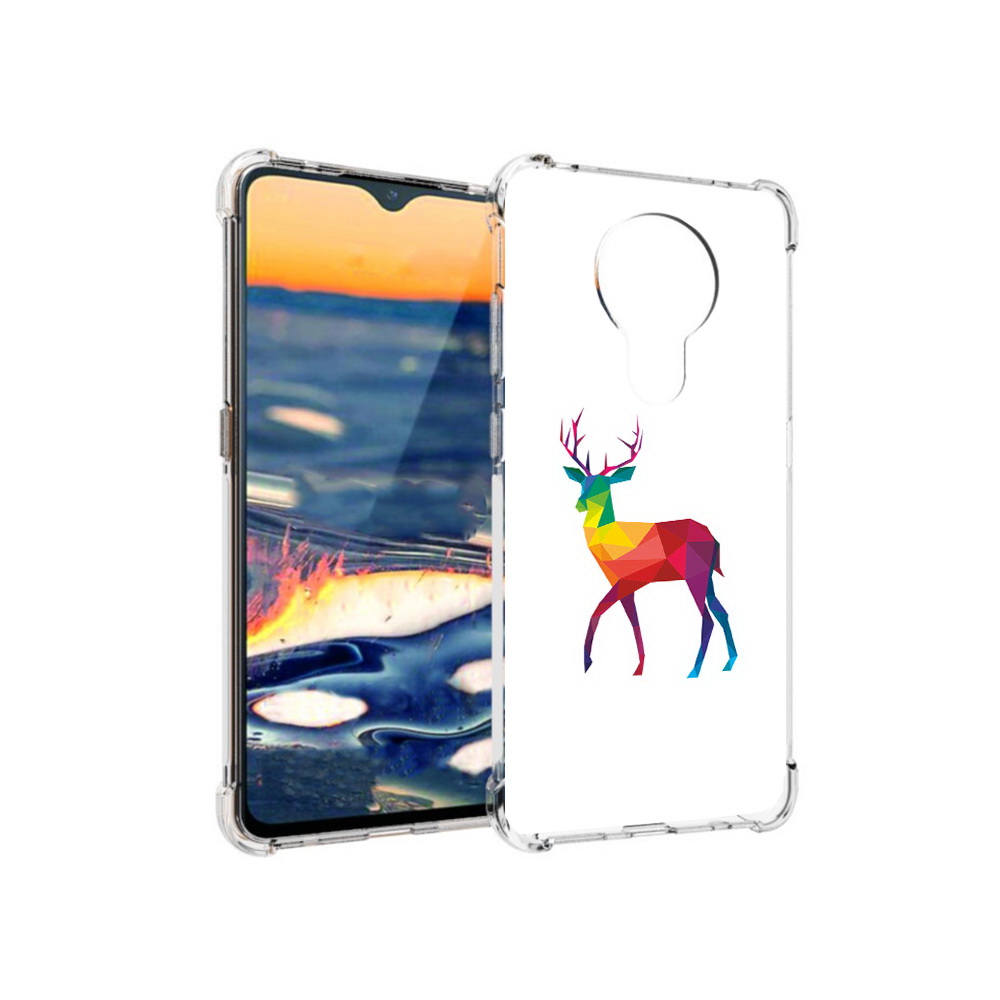 

Чехол MyPads Tocco для Nokia 5.3 геометрический олень (PT227052.106.286), Прозрачный, Tocco