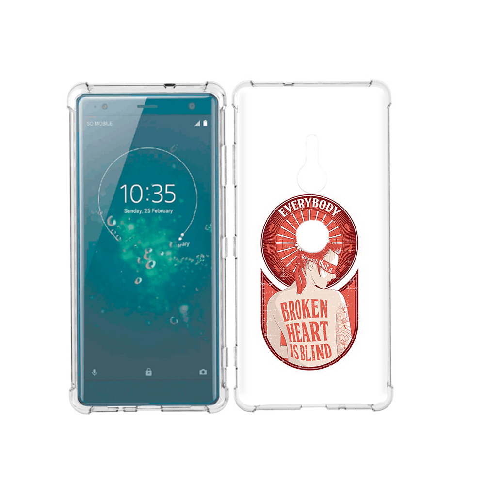 

Чехол MyPads Tocco для Sony Xperia XZ3 девушка разбитое сердце, Прозрачный, Tocco