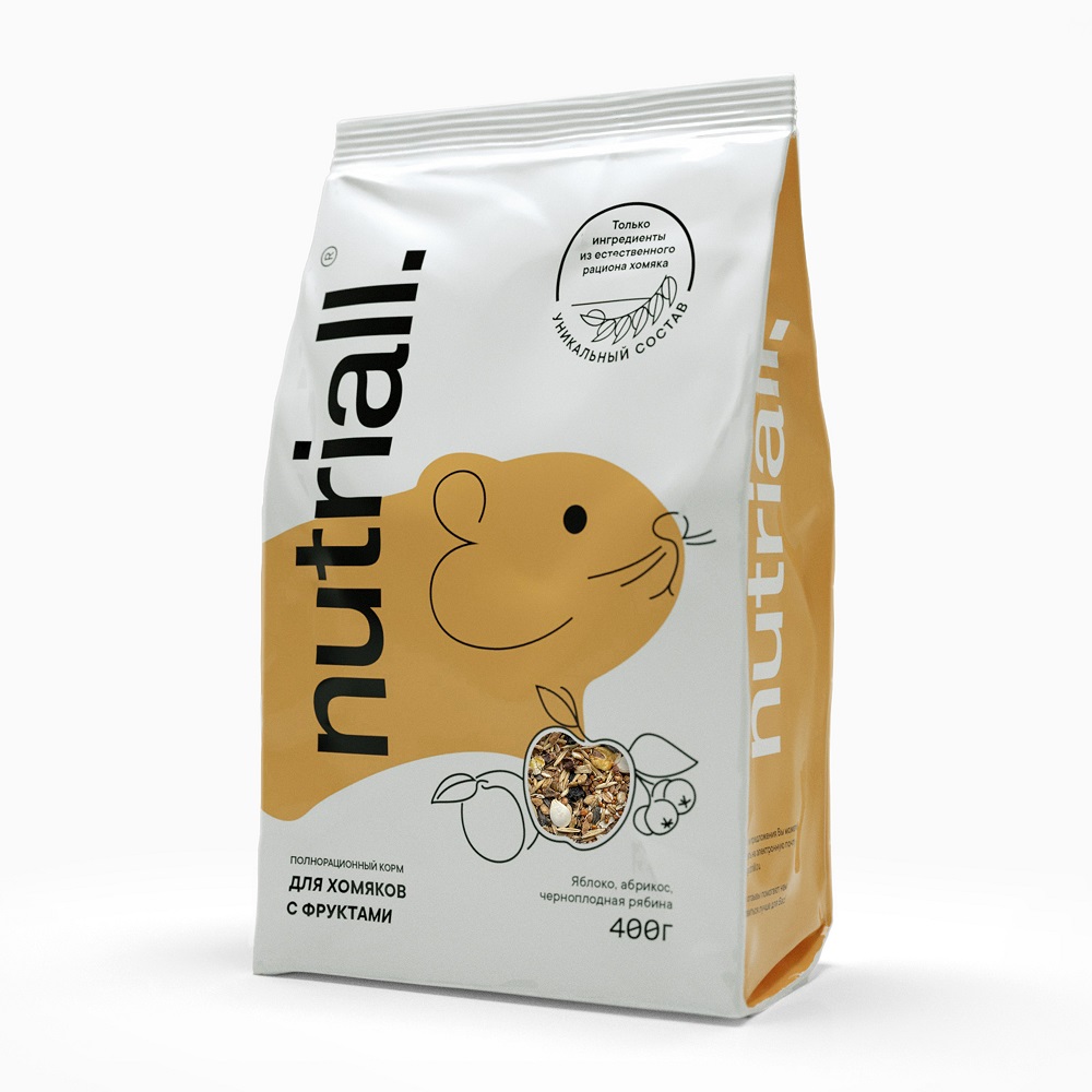 

Сухой корм для хомяков Nutriall полнорационный с фруктами, 400 г