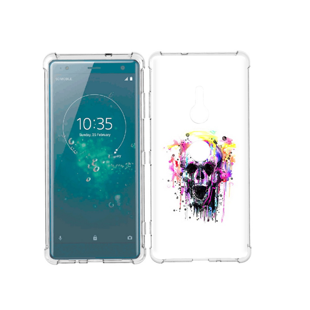 

Чехол MyPads Tocco для Sony Xperia XZ3 граффити череп, Прозрачный, Tocco
