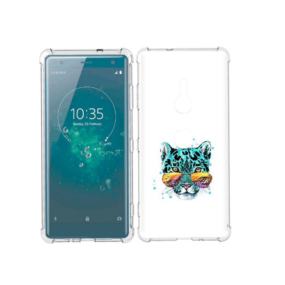 

Чехол MyPads Tocco для Sony Xperia XZ3 голубой лео, Прозрачный, Tocco