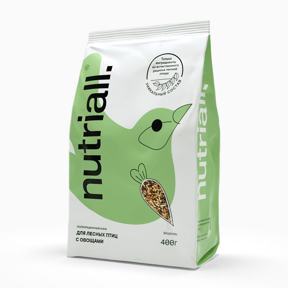 

Сухой корм для лесных птиц Nutriall с овощами, 400 г