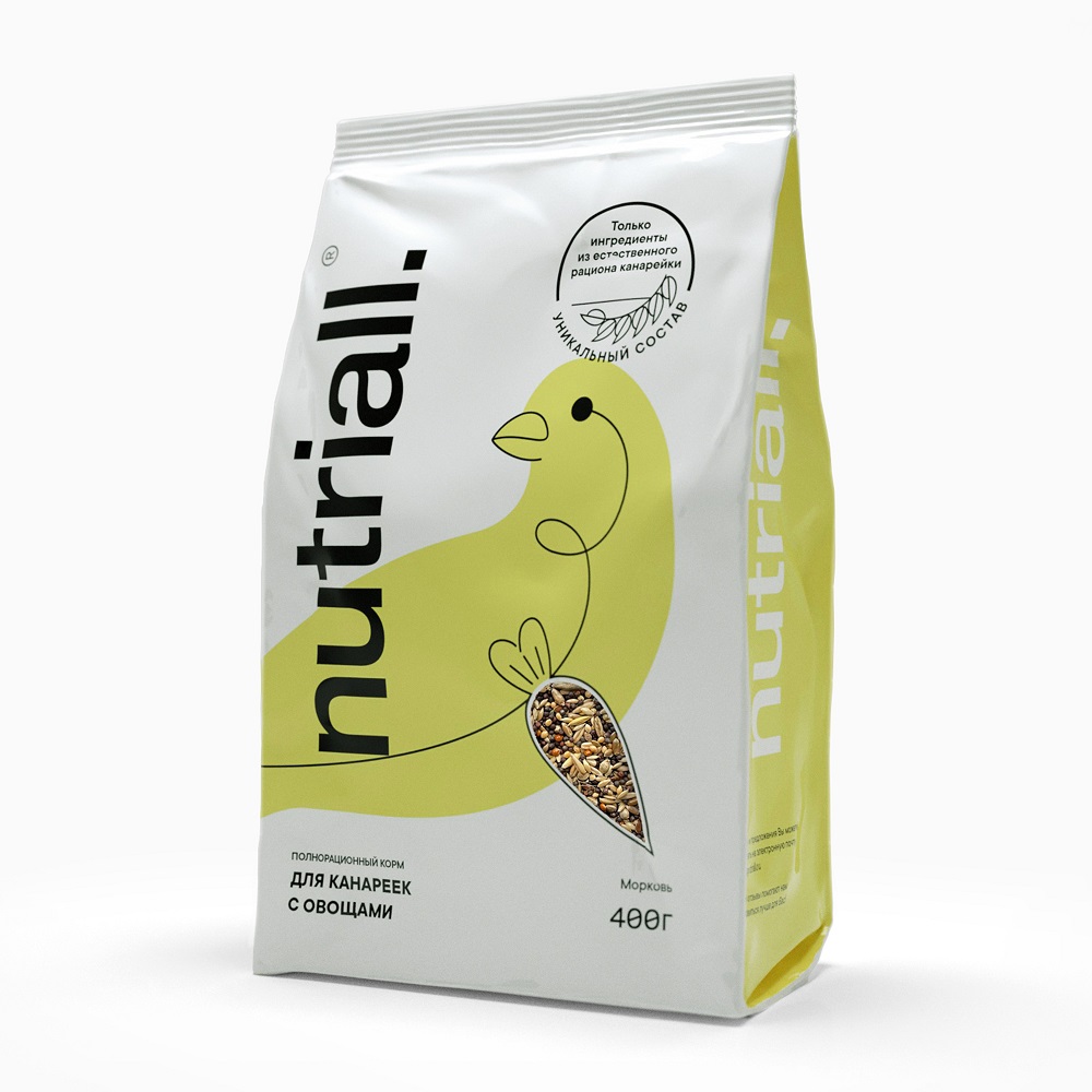 

Сухой корм для канареек Nutriall с овощами, 400 г