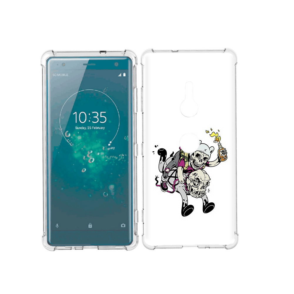 

Чехол MyPads Tocco для Sony Xperia XZ3 время приключений скелеты, Прозрачный, Tocco