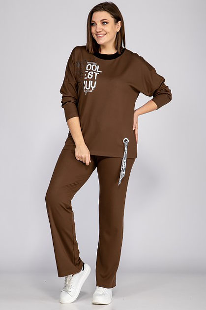 

Костюм женский AlmondShop АНАСТАСИЯ Мак 950.С2 коричневый 56 RU, АНАСТАСИЯ Мак 950.С2