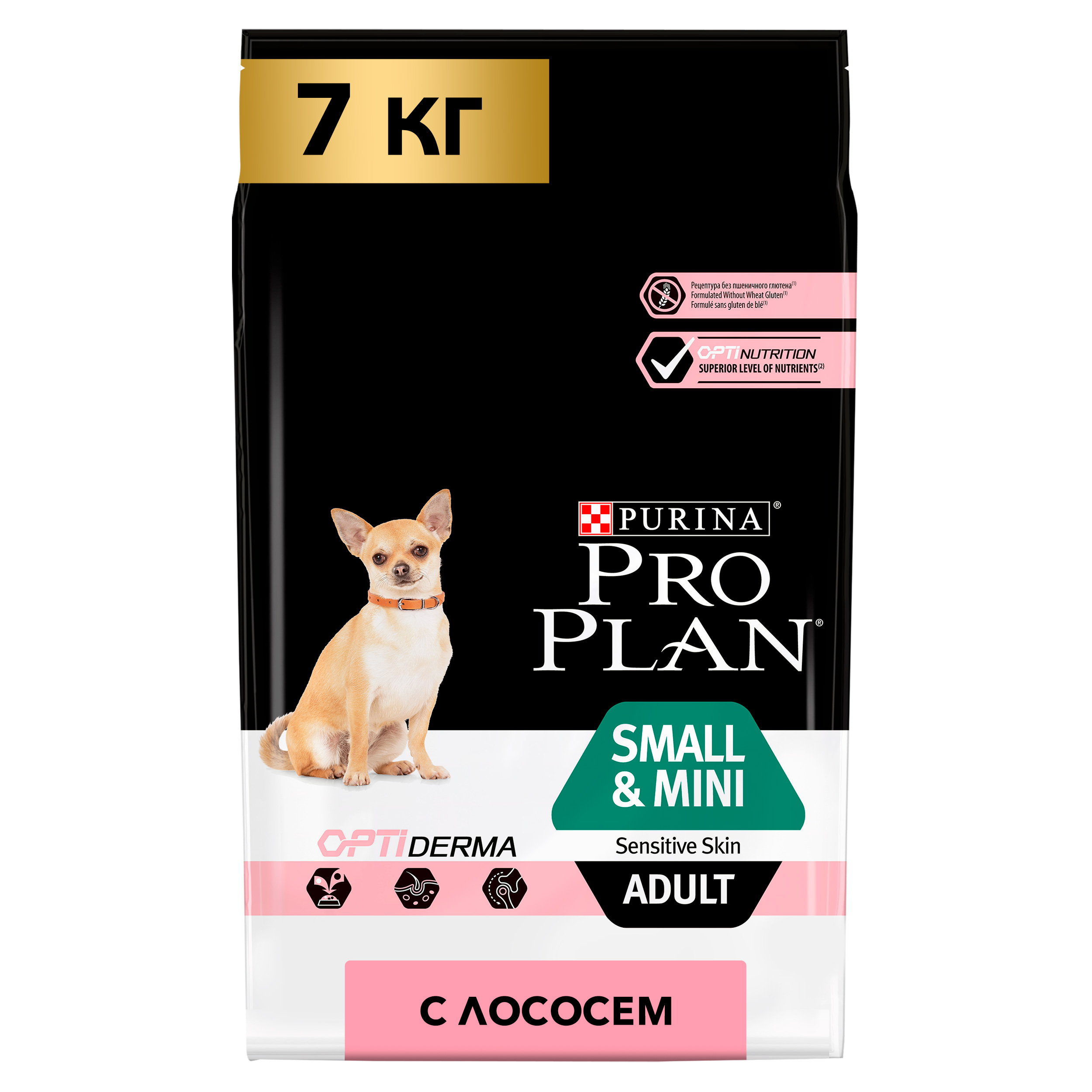 фото Сухой корм для собак pro plan optiderma small & mini adult, для мелких пород, лосось, 7кг