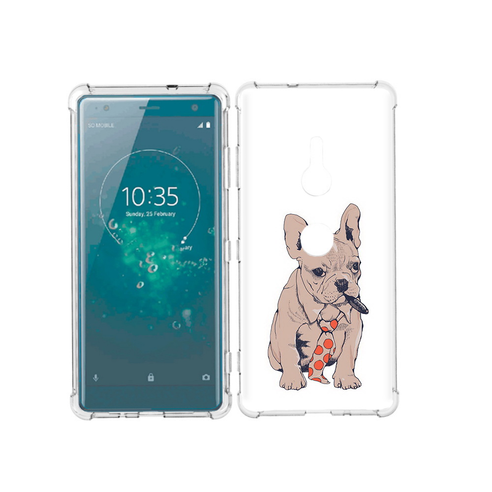 

Чехол MyPads Tocco для Sony Xperia XZ3 бульдог с сигарой, Прозрачный, Tocco