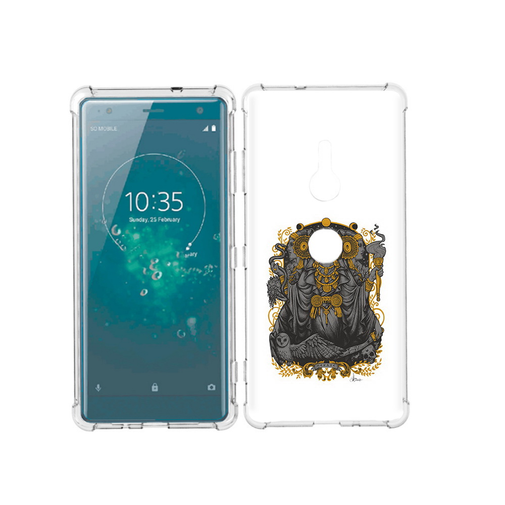 

Чехол MyPads Tocco для Sony Xperia XZ3 божество с золотыми элементами, Прозрачный, Tocco