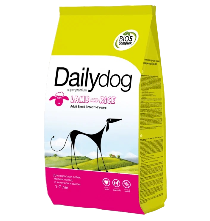 фото Сухой корм для собак dailydog adult small breed, для мелких пород, ягненок и рис, 3кг