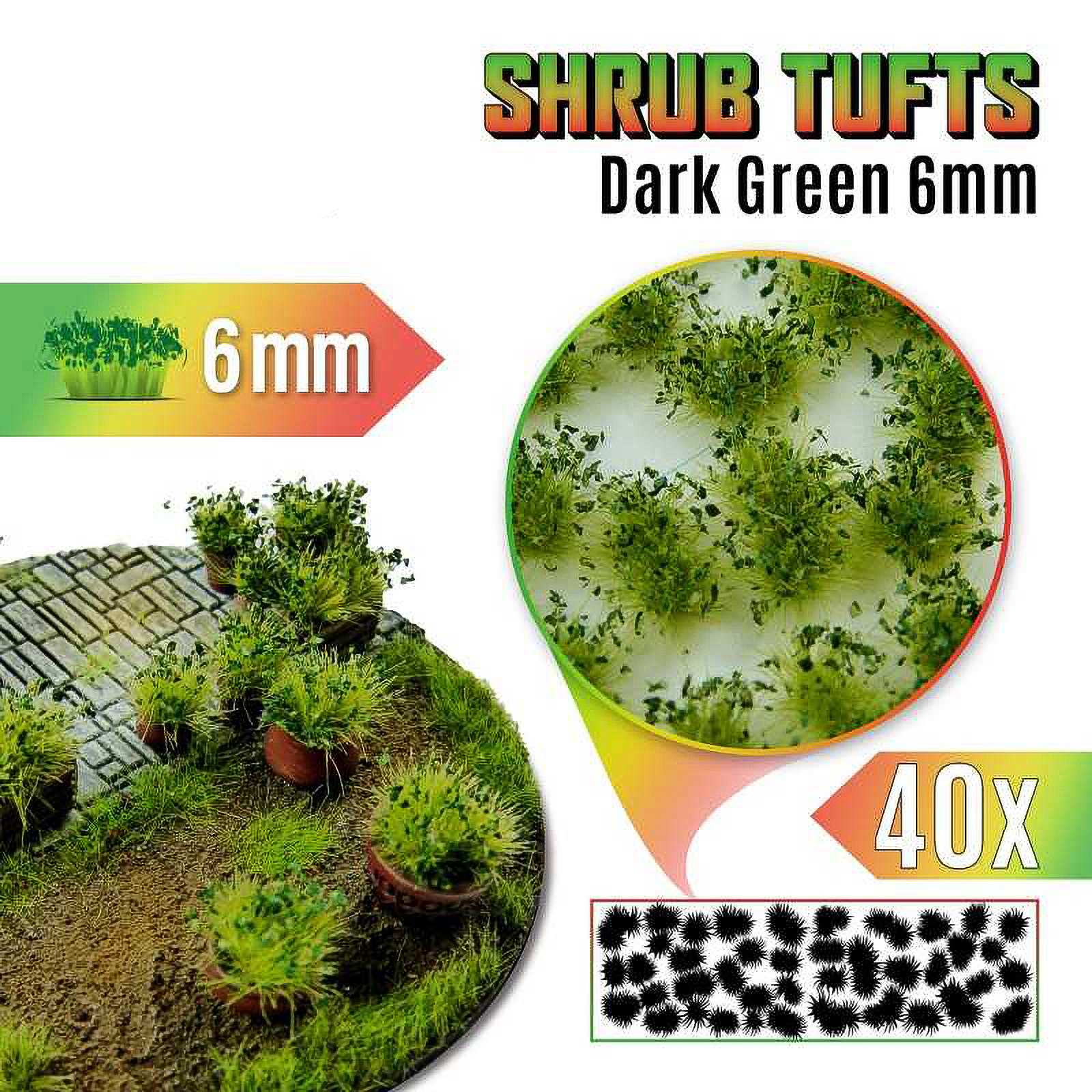 

Кусты для моделирования Green Stuff World Shrub Tufts 6 mm Dark Green, Shrub Tufts