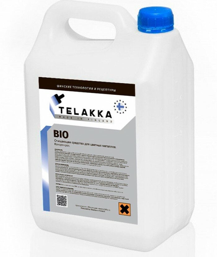 Профессиональное очищающее средство для цветных металлов Telakka BIO 10л средство для очистки и обезжиривания для очистки и обезжиривания алюминиевых и цветных металлов от нагара и грязи мультимэйд