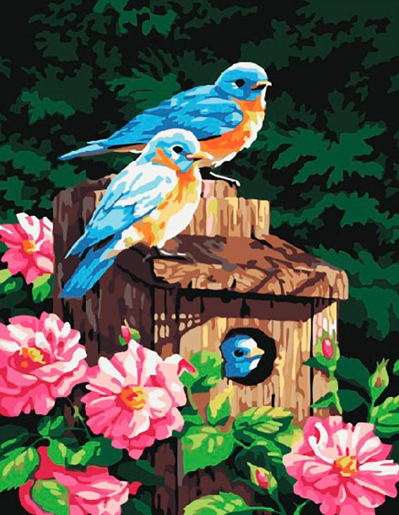 

Картина по номерам Paintboy Птички в саду, 40x50 см, Птички в саду