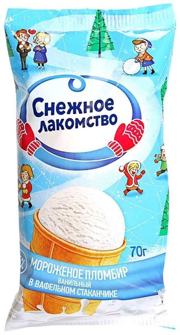 

Мороженое молочное Снежное лакомство ванильное 70 г