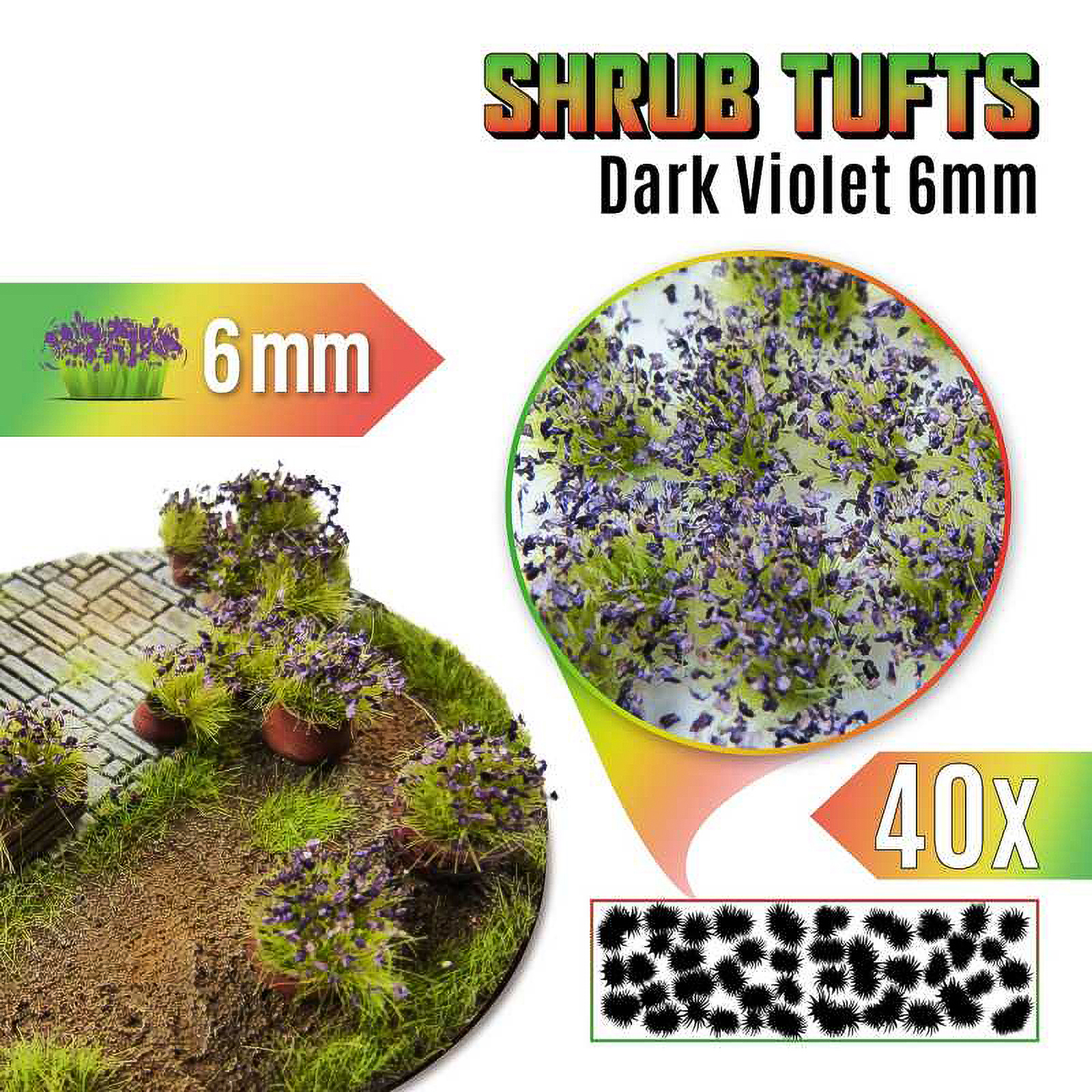 

Кусты для моделирования Green Stuff World Shrub Tufts 6 mm Dark Violet, Shrub Tufts