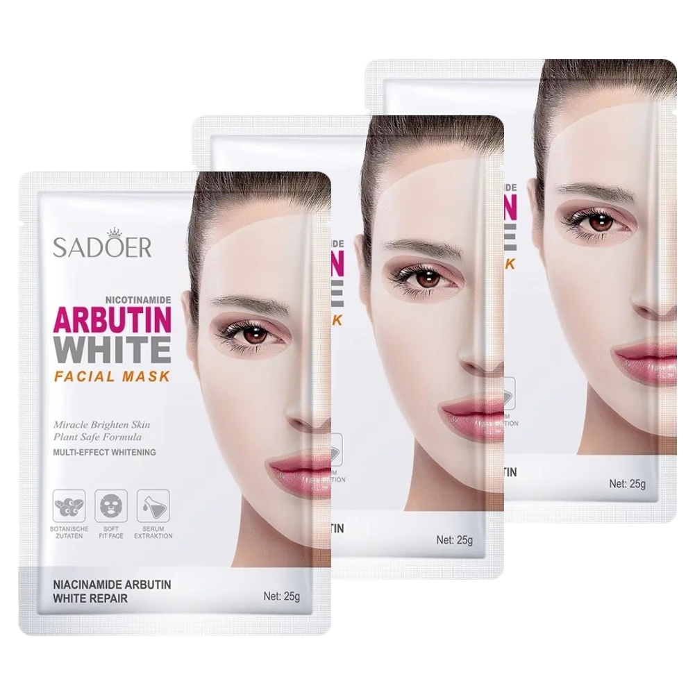 Набор Sadoer Увлажняющая и осветляющая тканевая маска для лица 25 г х 3 шт manefit маска тканевая с лилией для глаз против отеков и темных кругов под глазами