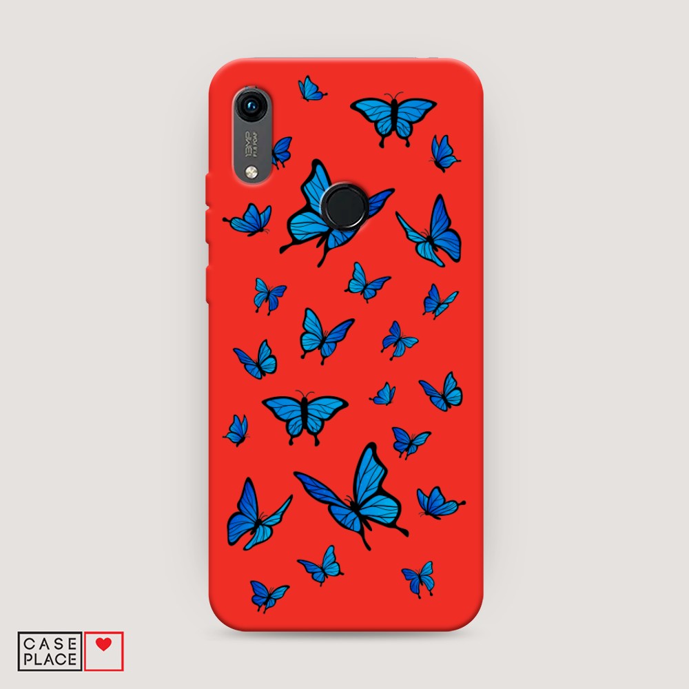 

Чехол Awog на Huawei Y6 2019/Honor 8a/8a Pro/Y6s "Синие бабочки", Разноцветный, 68753-1