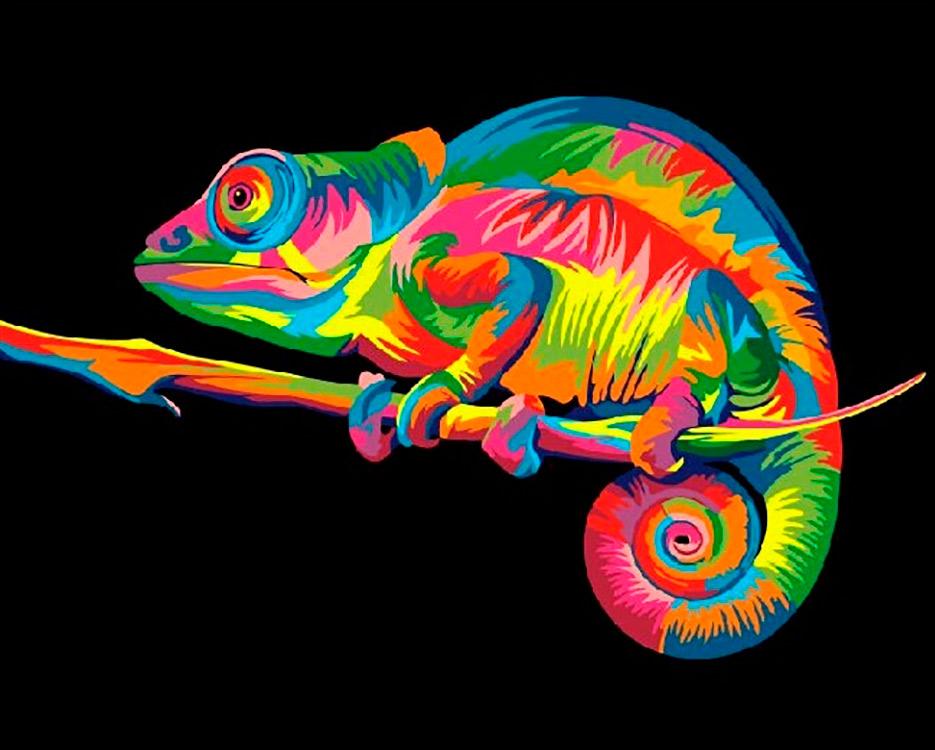 

Картина по номерам Paintboy Радужный хамелеон, 40x50 см, Радужный хамелеон