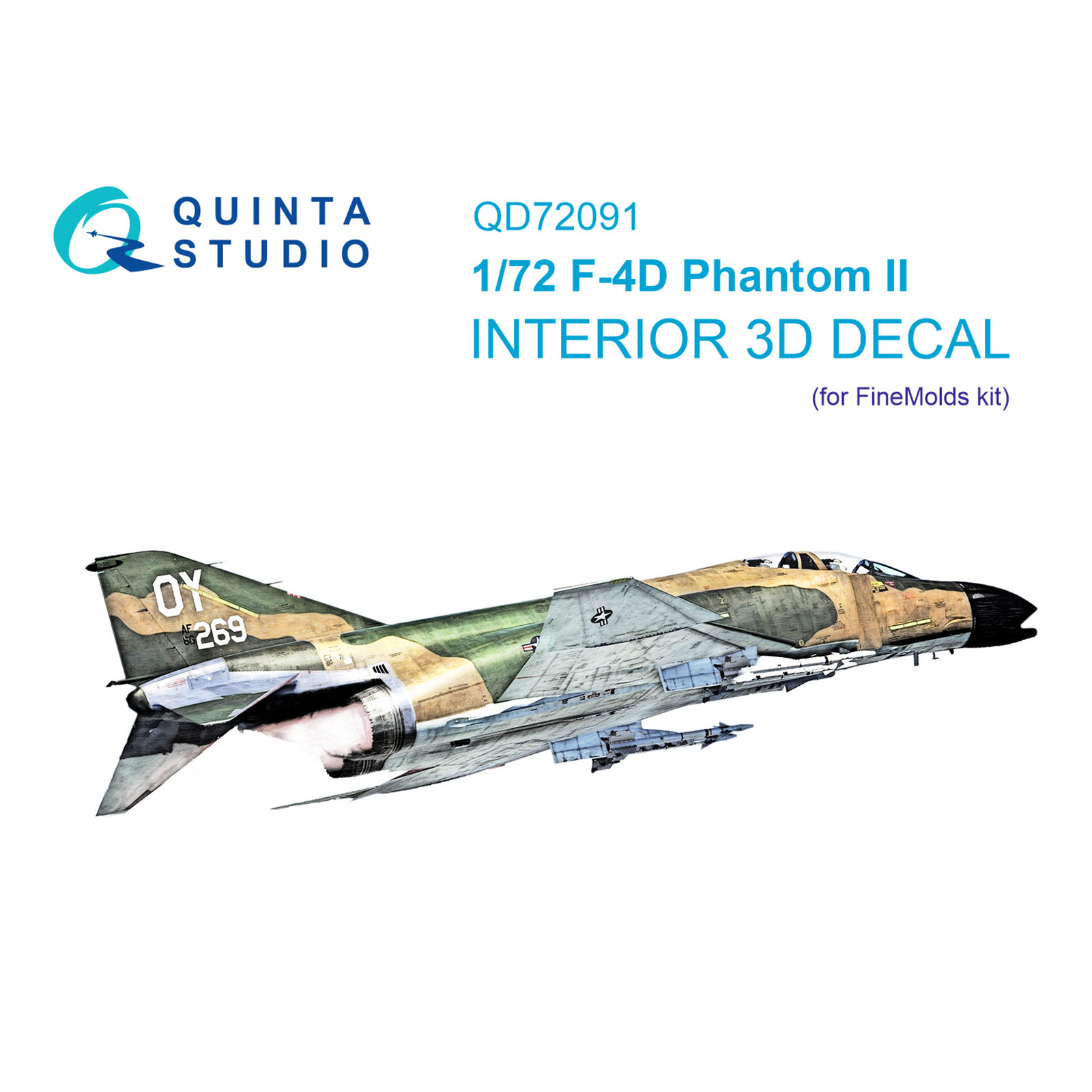 3D Декаль Quinta Studio 1/72 интерьера кабины F-4D FineMolds QD72091