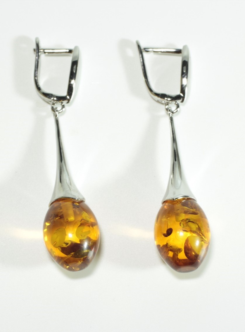 

Серьги подвески из бижутерного сплава T&Z_Mineral 450F_4, янтарь, 450F_4
