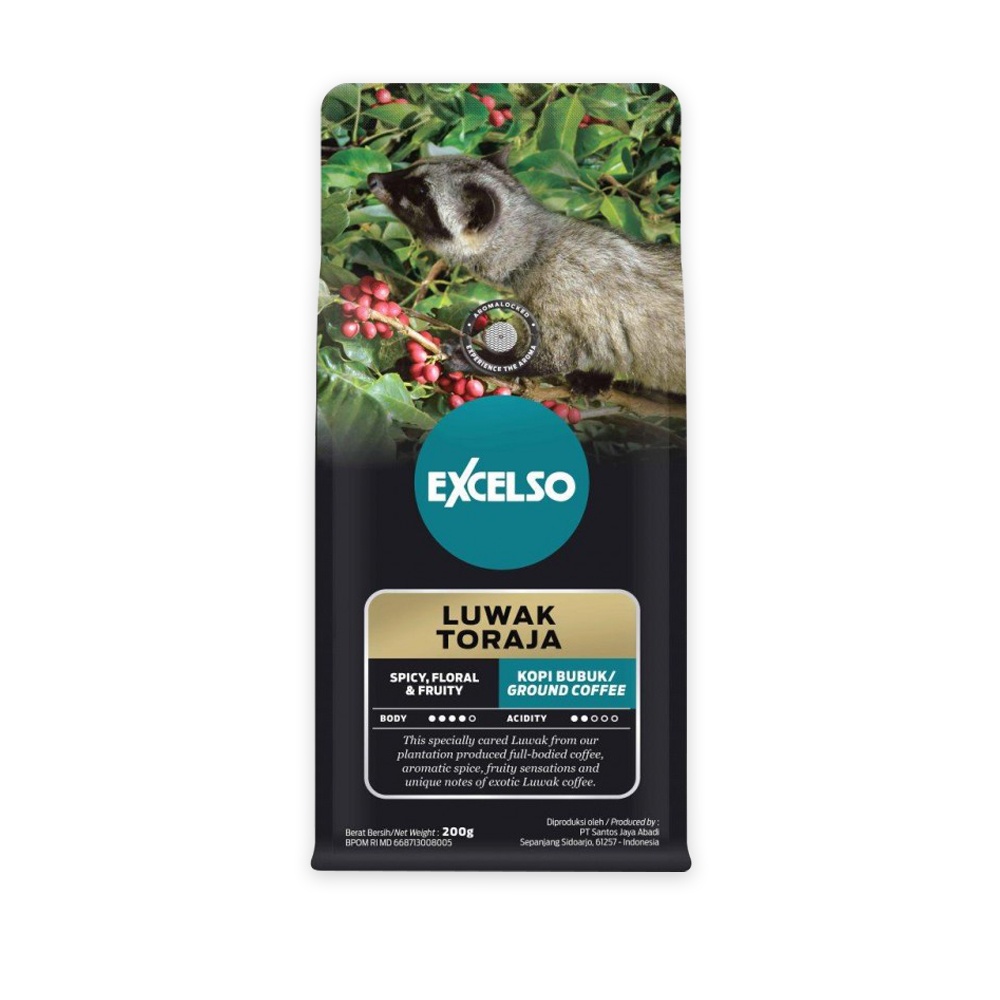 Кофе обжаренный молотый Excelso Kopi Luwak Toraja, 200 г