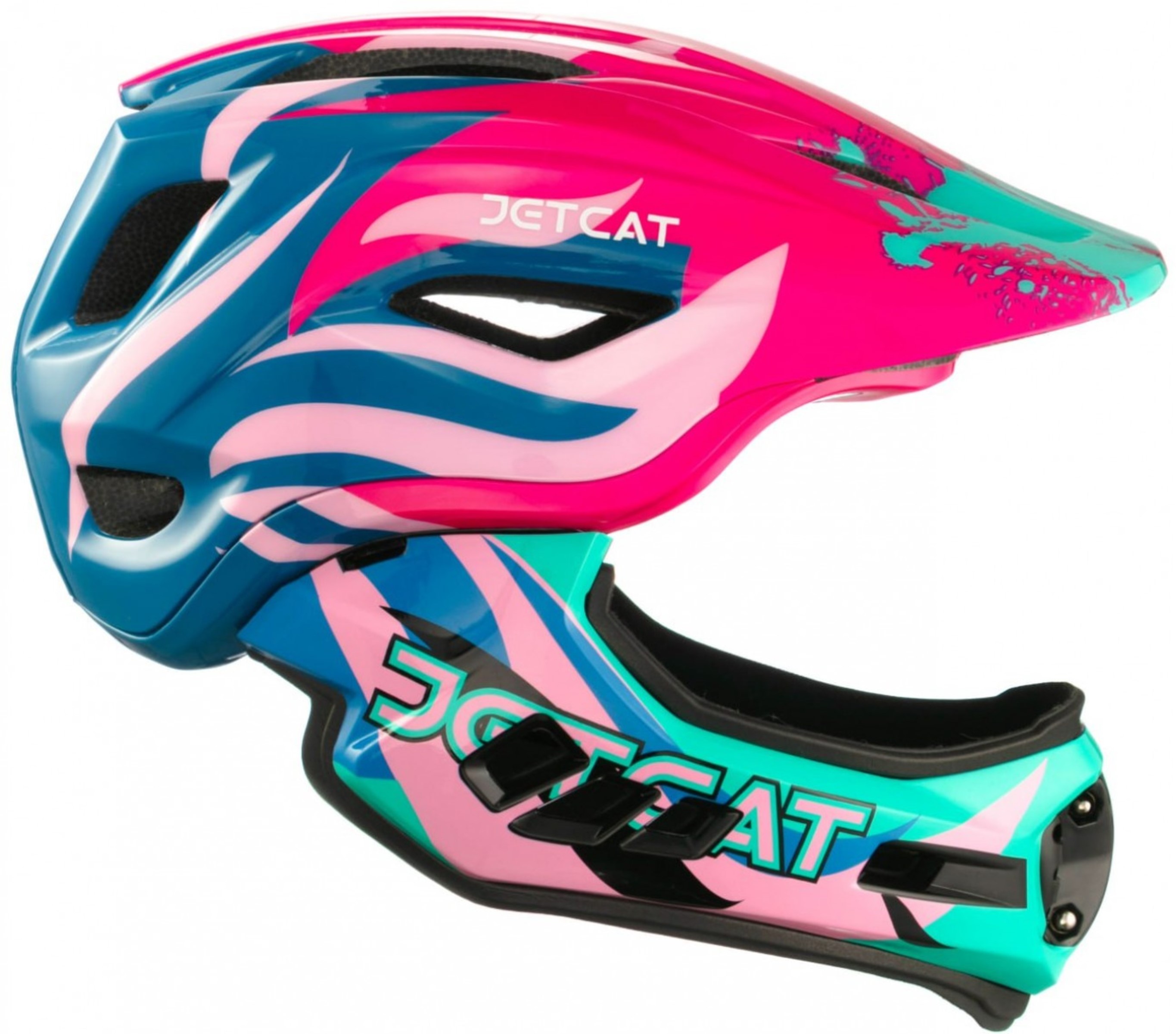 Шлем JetCat Raptor SE размер М, Pink-Blue-Mint шлем зимний sh 18 19 pads jr adj blue