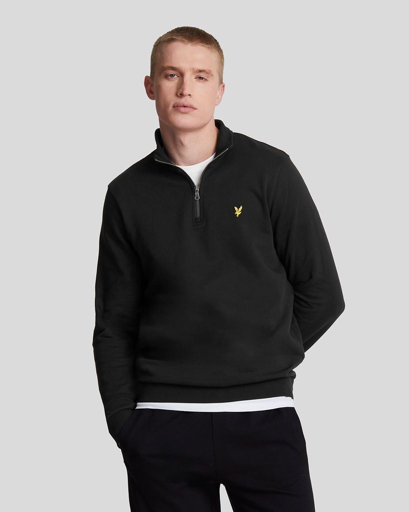 Свитшот мужской Lyle & Scott Loopback Quarter Zip Sweat черный 2XL